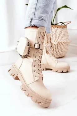 Ocieplane Workery Z Nerką Beżowe Look At Me