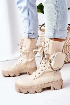 Ocieplane Workery Z Nerką Beżowe Look At Me