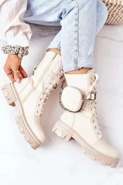 Ocieplane Workery Z Nerką Beżowe Look At Me