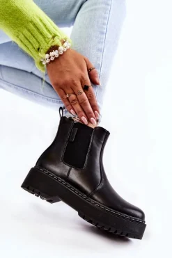 Ocieplane Wsuwane Botki Big Star II274101 Czarne