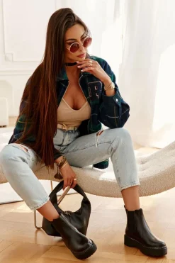 Ocieplane Wsuwane Botki Big Star II274101 Czarne