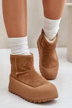 Ocieplane Zamszowe Śniegowce Na Platformie Big Star OO274A212 Brązowe