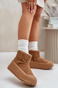 Ocieplane Zamszowe Śniegowce Na Platformie Big Star OO274A212 Brązowe