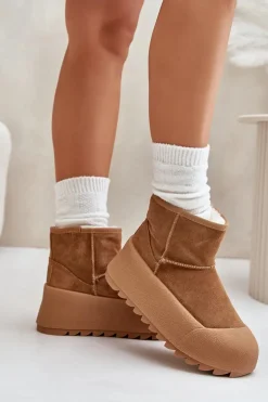 Ocieplane Zamszowe Śniegowce Na Platformie Big Star OO274A212 Brązowe