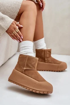 Ocieplane Zamszowe Śniegowce Na Platformie Big Star OO274A212 Brązowe