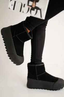 Ocieplane Zamszowe Śniegowce Na Platformie Big Star OO274A213 Czarne