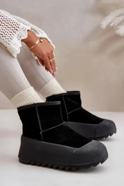 Ocieplane Zamszowe Śniegowce Na Platformie Big Star OO274A213 Czarne