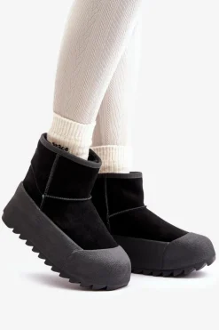 Ocieplane Zamszowe Śniegowce Na Platformie Big Star OO274A213 Czarne