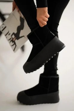 Ocieplane Zamszowe Śniegowce Na Platformie Big Star OO274A213 Czarne