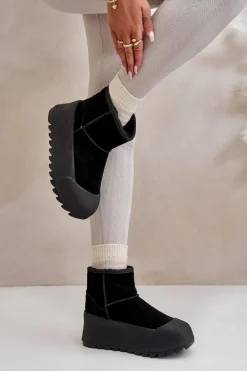 Ocieplane Zamszowe Śniegowce Na Platformie Big Star OO274A213 Czarne