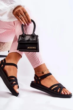 Pachnące Damskie Sandały Na Rzep ZAXY JJ285068 Czarne