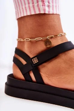 Pachnące Damskie Sandały Na Rzep ZAXY JJ285068 Czarne