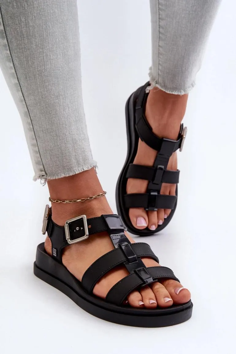 Pachnące Gładkie Sandały Damskie ZAXY NN285007 Czarne