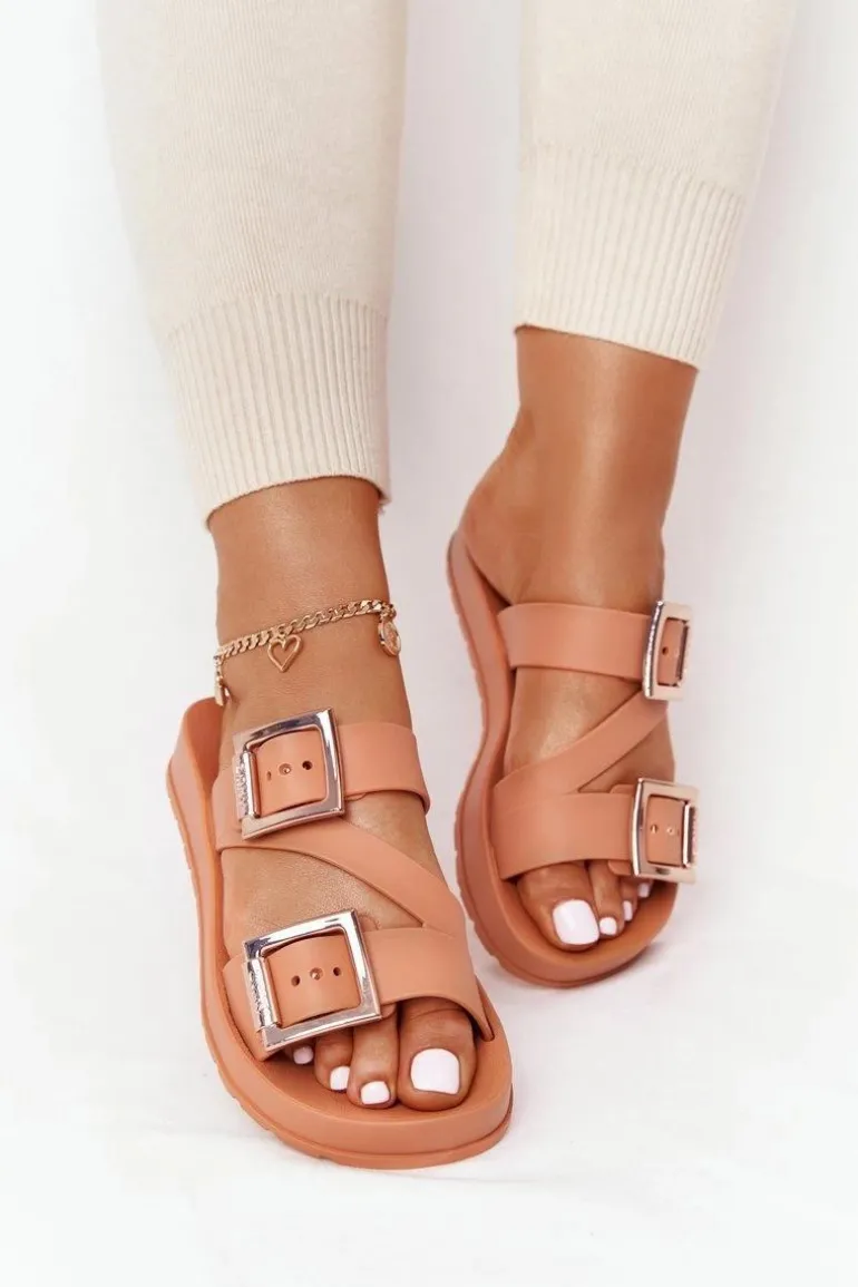 Pachnące Gumowe Klapki Eco Friendly ZAXY HH285105 Camel