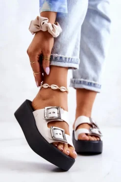 Pachnące Gumowe Klapki ZAXY HH285181 Biało-Czarne