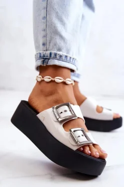 Pachnące Gumowe Klapki ZAXY HH285181 Biało-Czarne