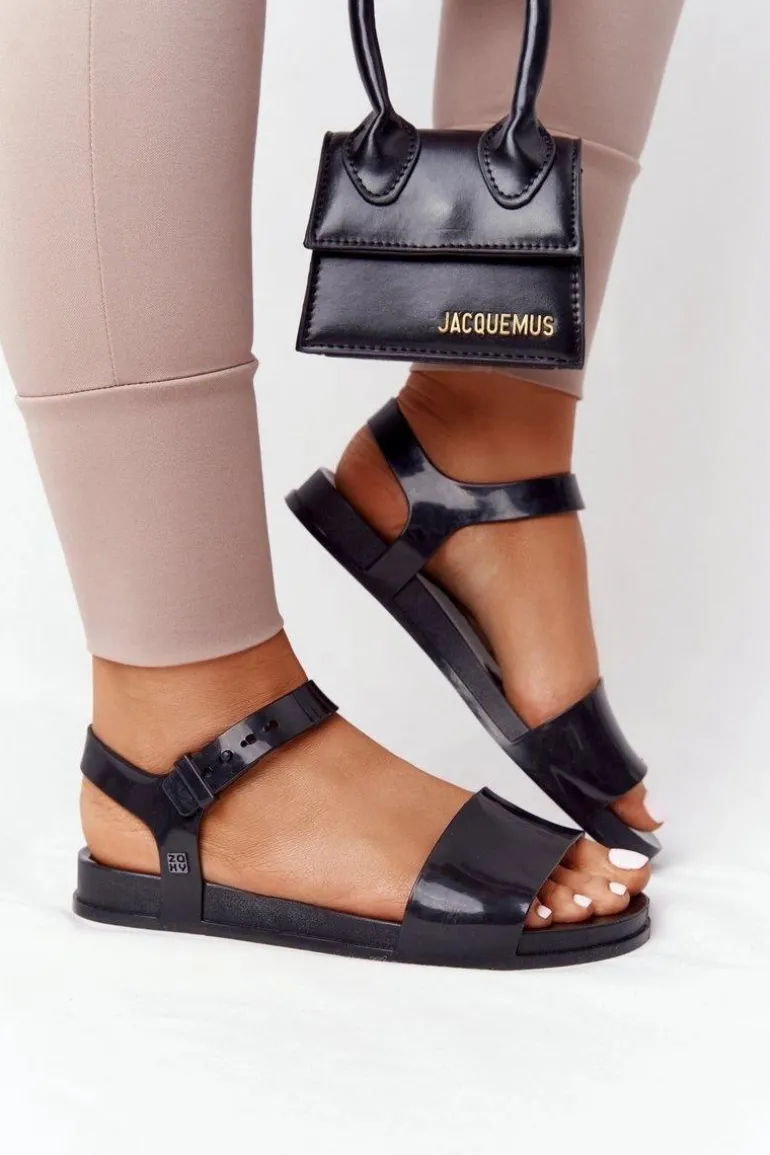 Pachnące Gumowe Sandaly Eco Friendly ZAXY HH285127 Czarne