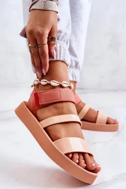 Pachnące Gumowe Sandały Na Rzep ZAXY HH285288 Pomarańczowe