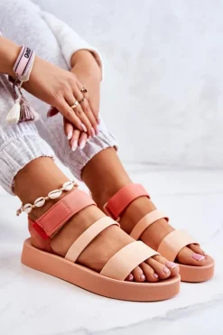 Pachnące Gumowe Sandały Na Rzep ZAXY HH285288 Pomarańczowe