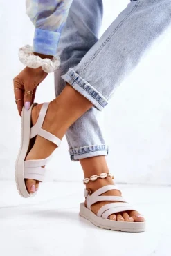 Pachnące Gumowe Sandały ZAXY HH285072 Jasnobeżowe
