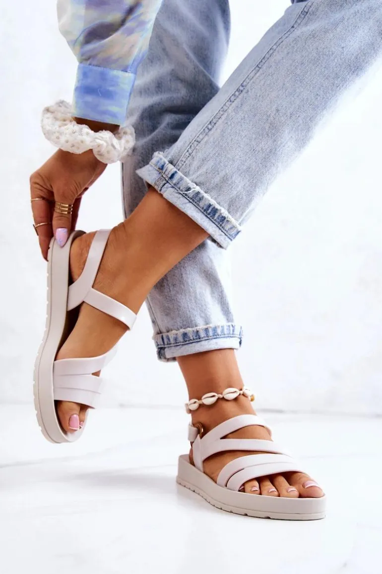 Pachnące Gumowe Sandały ZAXY HH285072 Jasnobeżowe