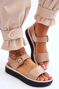 Pachnące Hipoalergiczne Sandały ZAXY JJ285240 Beżowo-Czarne