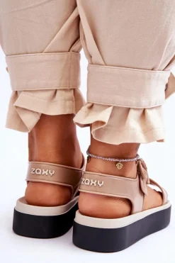 Pachnące Hipoalergiczne Sandały ZAXY JJ285240 Beżowo-Czarne