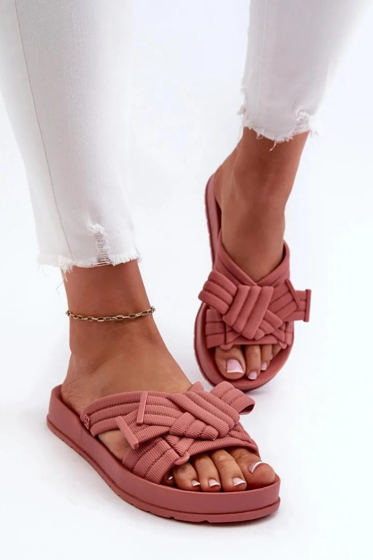 Pachnące Klapki Damskie Na Płaskiej Podeszwie ZAXY LL285097 Brudny Róż