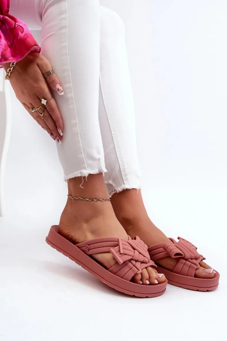 Pachnące Klapki Damskie Na Płaskiej Podeszwie ZAXY LL285097 Brudny Róż