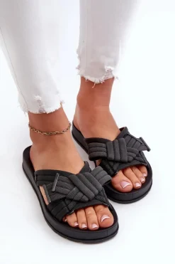 Pachnące Klapki Damskie Na Płaskiej Podeszwie ZAXY LL285096 Czarne