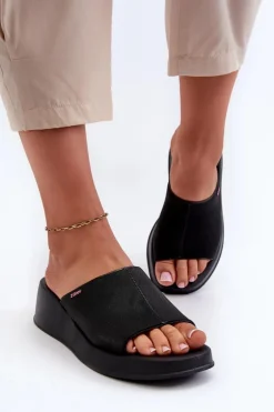 Pachnące Klapki Damskie Na Koturnie ZAXY LL285084 Czarne