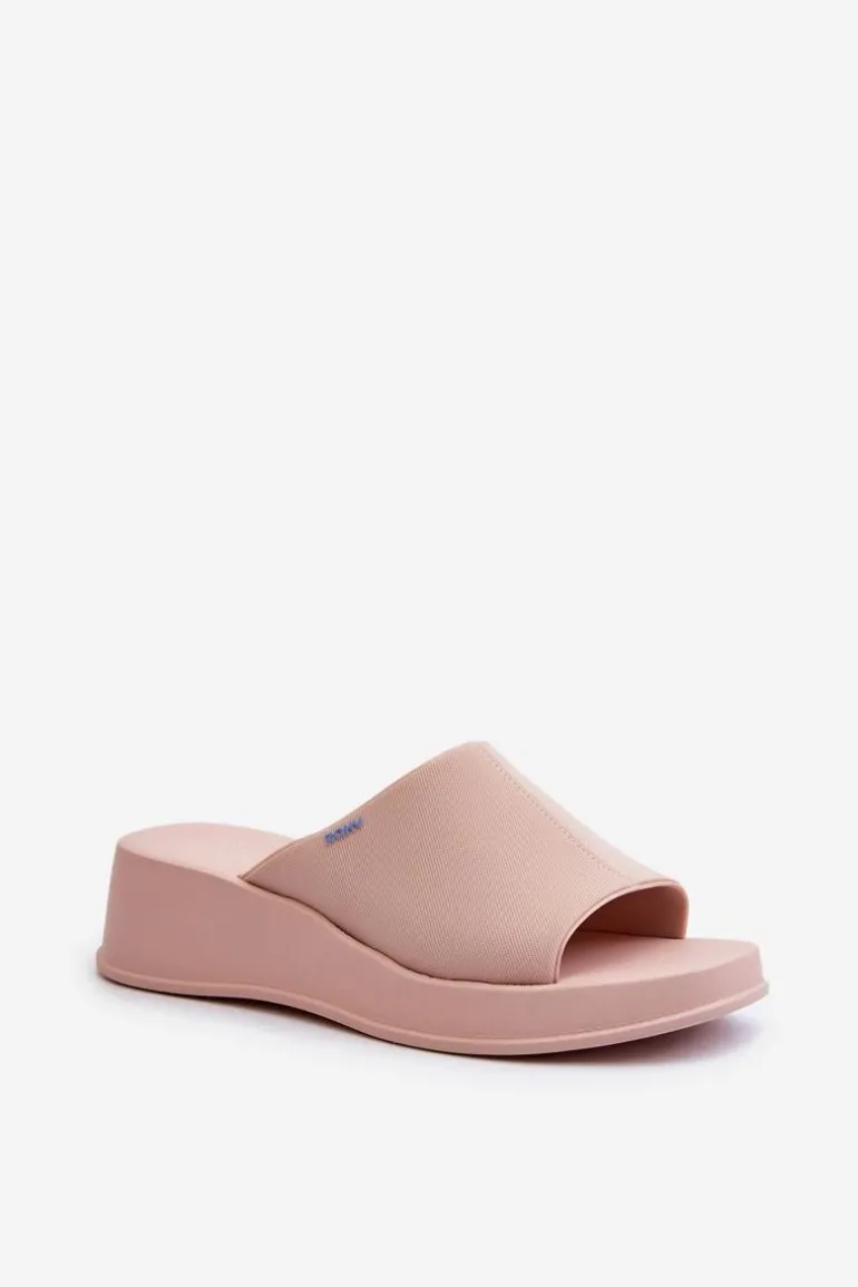 Pachnące Klapki Damskie Na Koturnie ZAXY LL285083 Jasnoróżowe