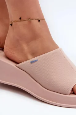 Pachnące Klapki Damskie Na Koturnie ZAXY LL285083 Jasnoróżowe