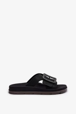 Pachnące Klapki Damskie Z Ozdobną Klamrą ZAXY RR285078 Czarne