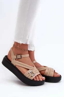 Pachnące Sandały Damskie Na Platformie ZAXY LL285063 Beżowe