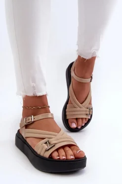 Pachnące Sandały Damskie Na Platformie ZAXY LL285063 Beżowe