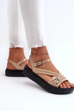 Pachnące Sandały Damskie Na Platformie ZAXY LL285063 Beżowe