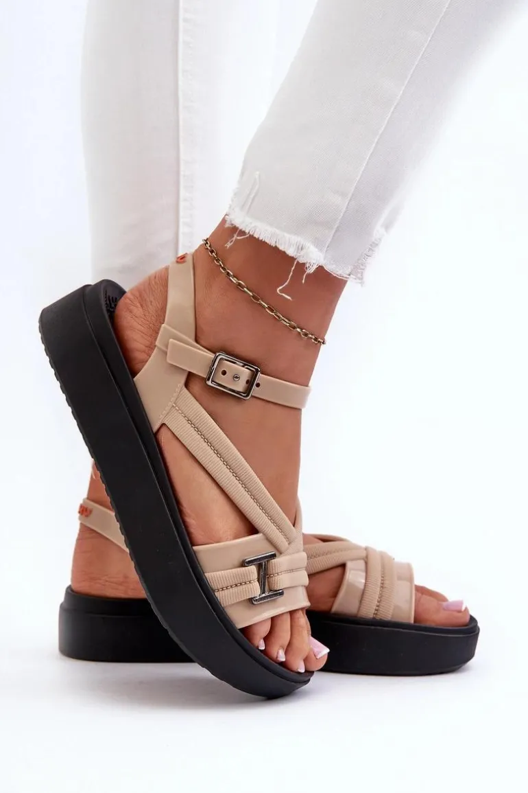 Pachnące Sandały Damskie Na Platformie ZAXY LL285063 Beżowe