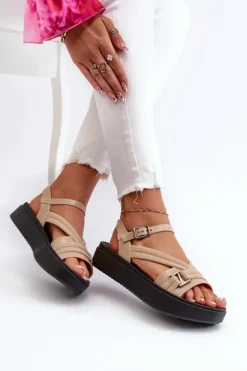 Pachnące Sandały Damskie Na Platformie ZAXY LL285063 Beżowe