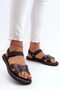Pachnące Sandały Na Płaskiej Podeszwie ZAXY JJ285011 Czarne
