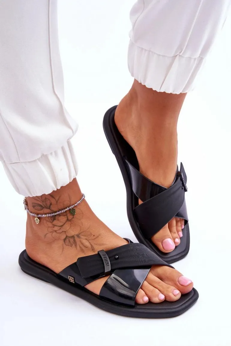 Pachnące Wegańskie Klapki ZAXY JJ285217 Czarne