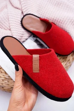Papcie Damskie Domowe Big Star Czerwone D267865A