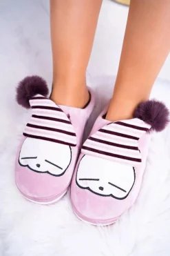 Papcie damskie Domowe Różowe Wrzosowe Mashimaro