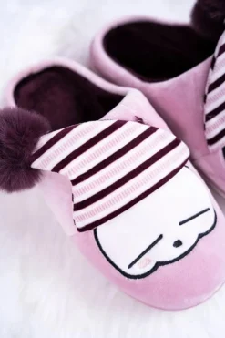 Papcie damskie Domowe Różowe Wrzosowe Mashimaro