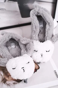 Papcie Damskie Futrzane Owieczki Szare Ben