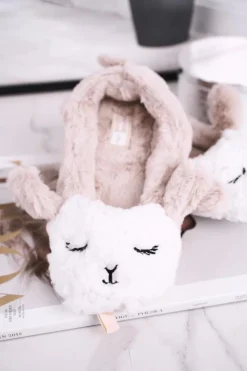 Papcie Damskie Futrzane Owieczki Beżowe Ben