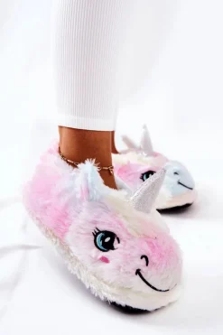 Papcie Damskie Wsuwane Jednorożce Wielokolorowe