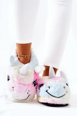 Papcie Damskie Wsuwane Jednorożce Wielokolorowe