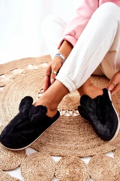 Papcie Futrzane Z Uszami Czarne Thorpe