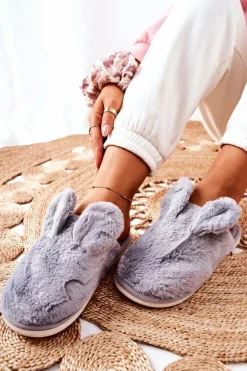 Papcie Futrzane Z Uszami Szare Thorpe